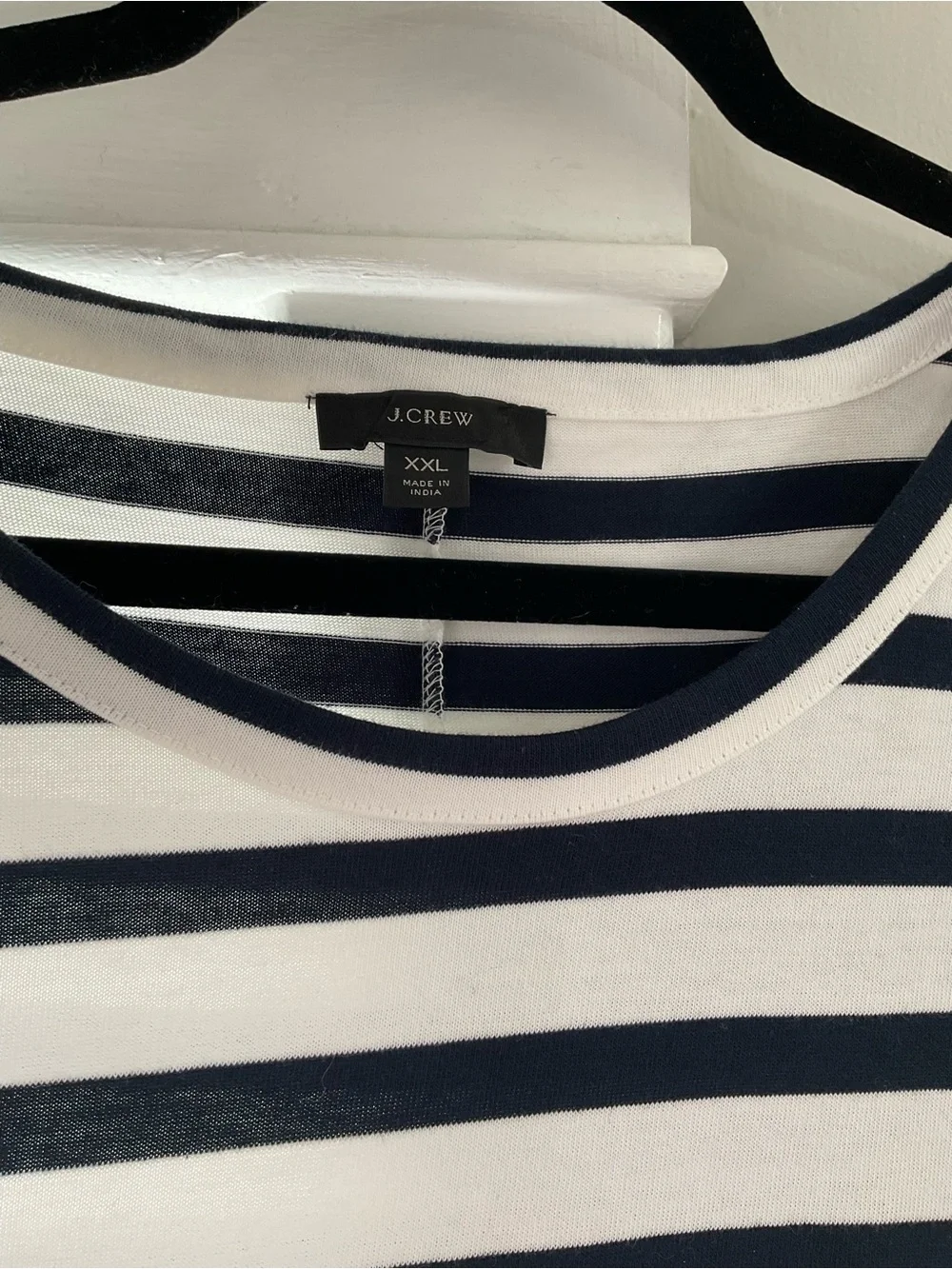 J. Crew black & white stripe sleeveless maxi dress XXL